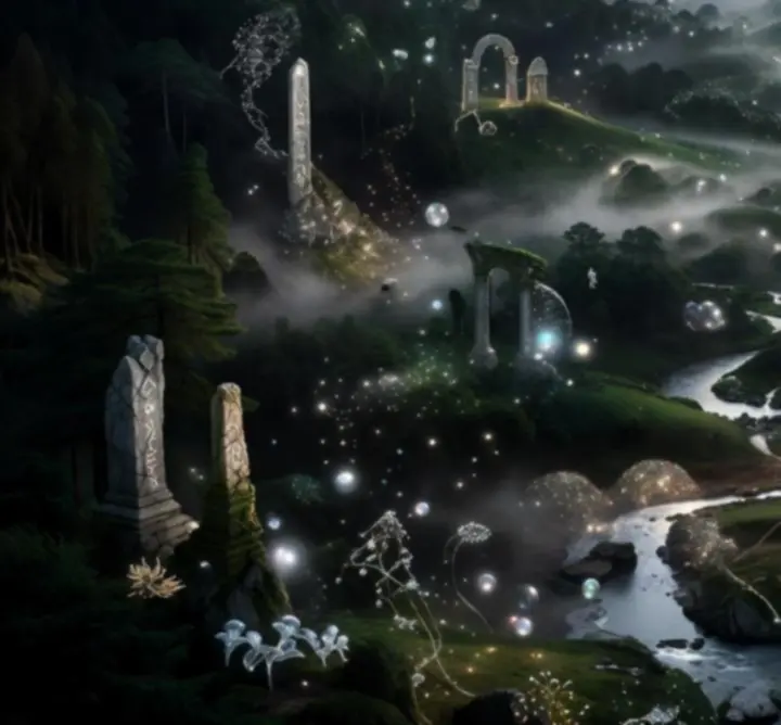 Varázslatos magyar fantasy táj, misztikus fényekkel